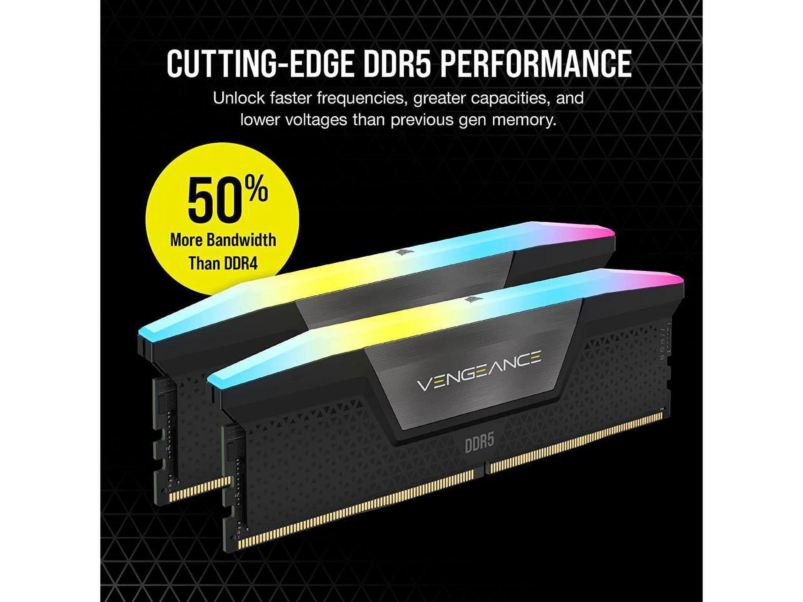 CORSAIR Vengeance RGB 32GB (2 x 16GB) 288-Pin PC RAM DDR5 6000