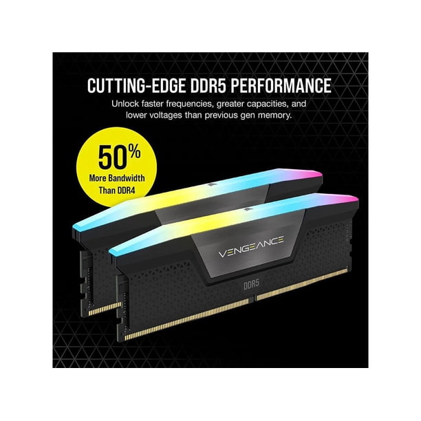 CORSAIR Vengeance RGB 32GB (2 x 16GB) 288-Pin PC RAM DDR5 6000