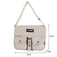 thumbnail image 2 of Japanese Harajuku Messenger Bag Canvas Students Shoulder Satchel (White), 2 of 7