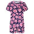 thumbnail image 3 of XZNGL Womens Pajamas Set Shorts Womens Spring and Summer Loose Fitting Pajama Short Sleeved V-Neck Pajama Set Drawstring Shorts Set Womens Pajamas Set Summer Pajama Sets for Women Shorts, 3 of 6