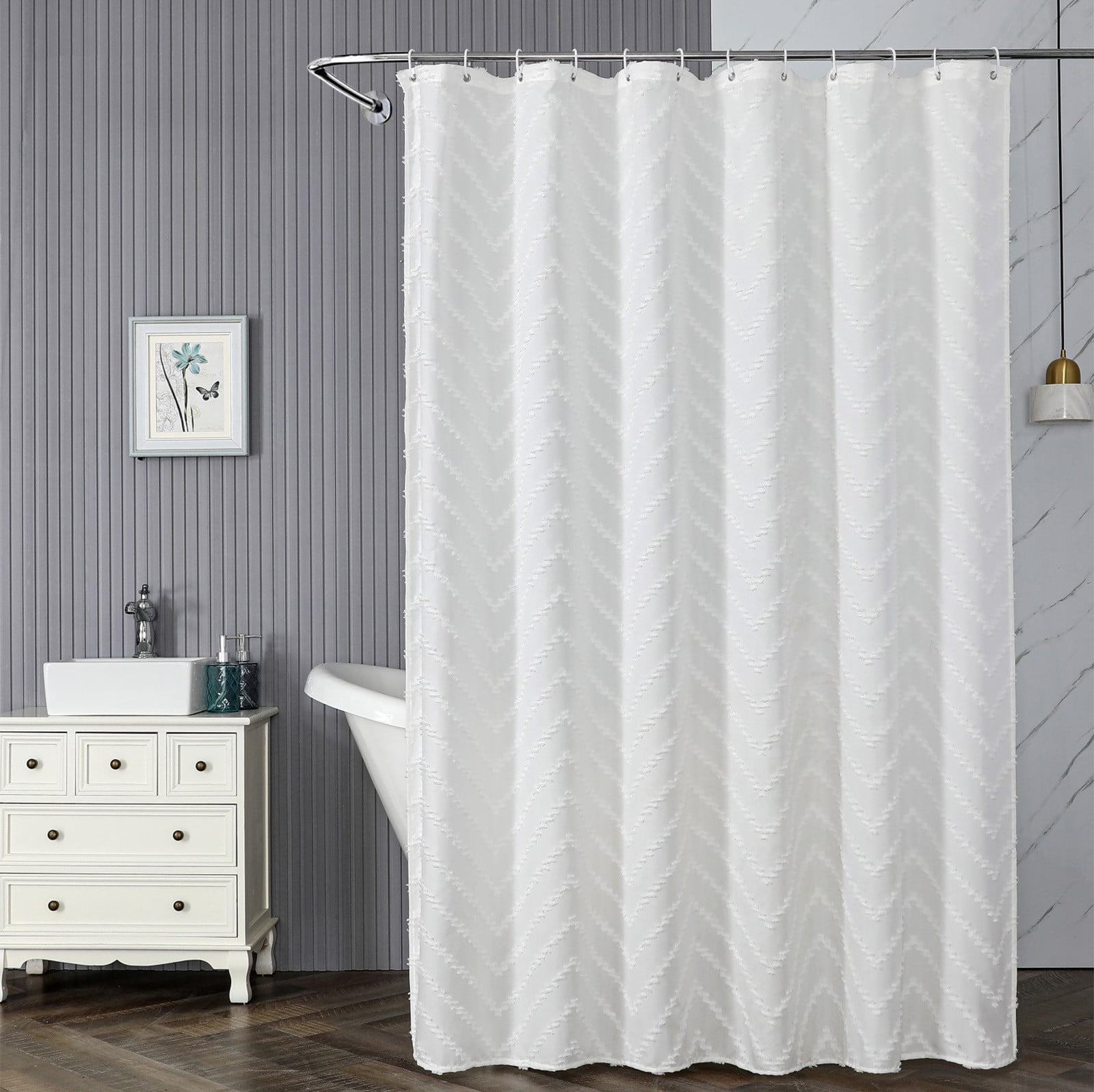 Dvkptbk Shower Curtain for Bathroom Modern Farmside Shower Curtain Universal for All Seasons In Bath Long Shower Curtains Set Shower Curtain for Bathroom