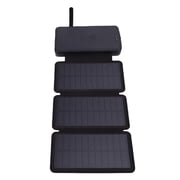 20000mAh Solar Power Bank, Efficient Wireless Power Bank with Tri Fold Solar Panel & LED Light & Double USB Output, Waterproof External Battery Pack for Phone Tablet Outdoor