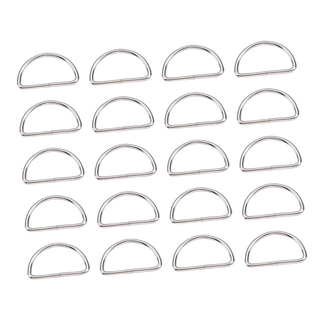 Abbracc 20x Boucles en D Fournitures Matériel Multifonctionnel pour Sacs à Dos Sac à Main 2 cm