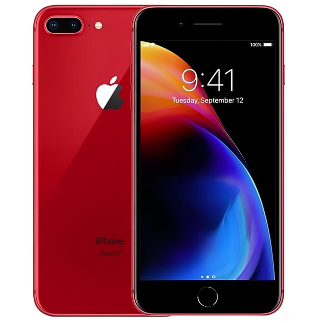 Refurbished Apple iPhone 8 Plus 4G - 256GB – Red – 12MP Dual Rear & 7MP Front Camera - Fully Unlocked Smartphone - Excellent Condition