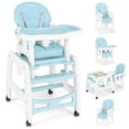 thumbnail image 1 of OLAKIDS 5 in 1 Baby High Chair, Convertible Toddler Table Chair Set, Rocking Chair, Multi-Function Seat with Lockable Universal Wheels, Adjustable Seat Back, Removable Trays, 1 of 9