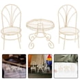 thumbnail image 3 of Garden Furniture Miniature Table And Chairs Light Yellow Iron 1 Set, 3 of 5
