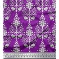 thumbnail image 1 of Soimoi Georgette Viscose Fabric Leaves & Floral Block Decor Fabric Printed Yard 42 Inch Wide, 1 of 3