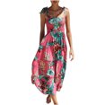 thumbnail image 1 of Pompotops Robe Aguichant pour Femmes à Imprimé de Fleurs et Pois Sans Manches à Col Carré Robe Longue Florale, 1 of 8