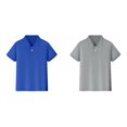 thumbnail image 1 of 2 Pack(Blue 1PCS & Grey 1PCS) Multipack A Shirts Short Little Sleeve Shirt Button Closure Comfortable & Soft Fabric, 1 of 6