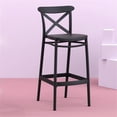 thumbnail image 2 of Compamia Cross Tabouret de Bar Contemporain en Résine pour Intérieur et Extérieur - Ensemble de 1, Noir, 2 of 6