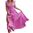 thumbnail image 3 of Cameland Robe Flottante Bohème à Imprimé, Col en V, Ventilée, Sexualité pour Femmes, 3 of 6