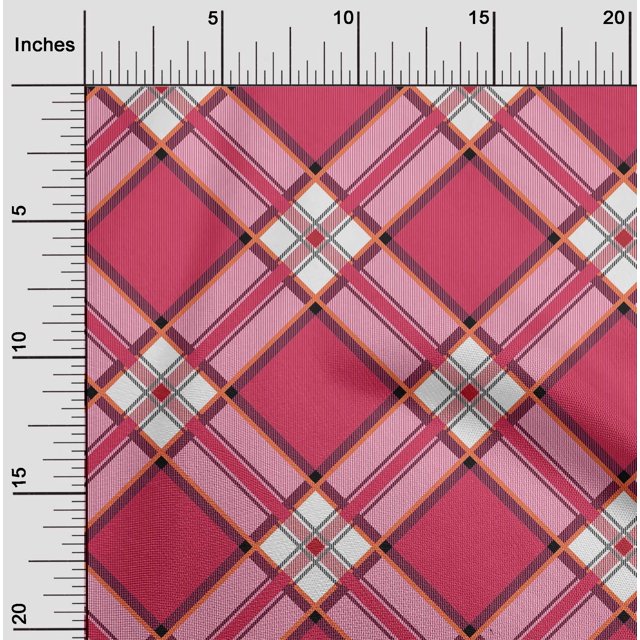 oneOone Cotton Flex Fabric Tartan Check Print Fabric BTY 40 Inch Wide