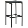 thumbnail image 2 of vidaXL Bar Stools with Cushions 2 pcs Black Poly Rattan, 2 of 5