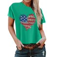 thumbnail image 1 of Birdeem T-Shirt pour Femmes d'Été Décontracté Ample Imprimé Fête de l'Indépendance à Col Rond à Manches Courtes, 1 of 1