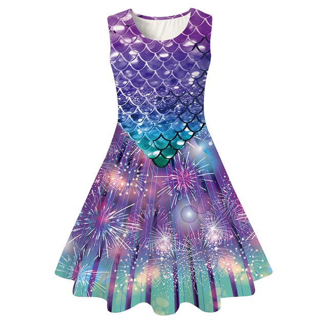 HAJGJP Robe d'Été pour Fille Robe d'Été Sans Manches pour Filles pour Usage Quotidien et Fêtes Gris Pâle, 4-5 Ans