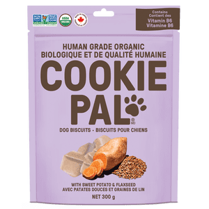 COOKIE PAL Sweet Potato & Flaxseed Biscuits Human Grade and Organic Dog Treats 300g