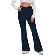 Chbgutlmr Flare Leggings for Women High Waist Casual Yoga Pants Solid Color Slim Workout Gym Trousers
