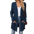 thumbnail image 2 of Gubotare Cardigans pour Femmes Légers à devant Ouvert Cardigans Décontractés Amples Chandail d'Automne 2025 avec Poches (Navy,L), 2 of 7