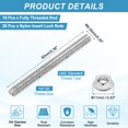 thumbnail image 2 of Uxcell 10Pcs 1/4"-20x60mm Threaded Rods with Hex Nuts, 304 Stainless Steel Fully Threaded Rod Right Hand Threads with 20Pcs Flange Nut for Clamps Hangers U-Bolt, Silver Tone, 2 of 7