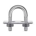 thumbnail image 1 of Unique Bargains Rond U-Bolts 2 Ensembles 24mm (0,94 ') Largeur Intérieure 49mm Longueur M8 304 Acier Inoxydable avec Rondelles d'Écrous et Plaques, 1 of 5