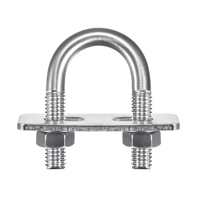 Unique Bargains Rond U-Bolts 2 Ensembles 24mm (0,94 ') Largeur Intérieure 49mm Longueur M8 304 Acier Inoxydable avec Rondelles d'Écrous et Plaques