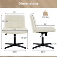 thumbnail image 3 of Costway Chaise Croisée Chaise de Bureau Jambes Croisées avec Siège Surdimensionné en U Sans Roulettes Beige, 3 of 10