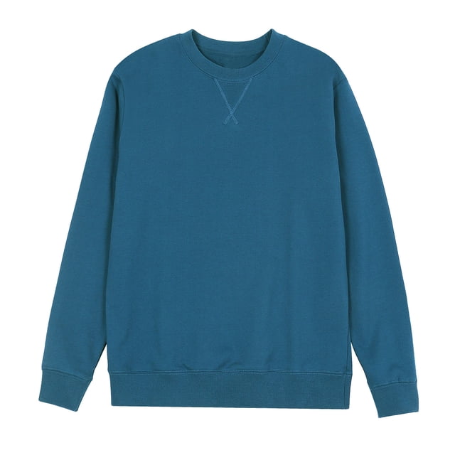 QIPOPIQ Originaux en Molleton, Chandail Teint en Pièce, Chandails à Col Rond pour Hommes en Liquidation