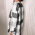 thumbnail image 4 of Aqestyerly Veste à Carreaux pour Femme à Manches Longues, Col Rabattu, Coupe Ample, Décontractée, Manteau Chemise Léger HWRETIE, 4 of 6