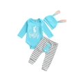thumbnail image 1 of Gupgi 2Pcs Easter Baby Clothes Unisex Long Sleeve Rabbit Romper+Striped Pants+Hat, 1 of 9
