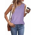 thumbnail image 3 of Débardeurs pour Femmes Sans Manches Chemises à Oeillets Violet P, 3 of 7