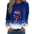 thumbnail image 3 of Kcodviy Chandails en Molleton Amples de Noël pour Femmes Imprimé Col Rond Chandail en Molleton Cactus Chandails à Capuchon Femmes Col Rond Ajusté Chandail Décontracté Manches Longues Chemises d'Entraînement Blouse Ample, 3 of 5