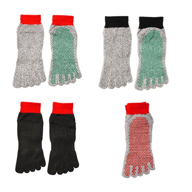 maskred Prevent Foot Injuries On Any Adventure With 5 Toe Cut Resistant Socks Grey Is Black spot red bindi 1Set