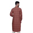 thumbnail image 4 of Atasi Style Asymétrique Kurta pour Hommes Imprimée Longue Chemise Kurta Décontractée, 4 of 6