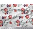 thumbnail image 2 of Soimoi White polyester Crepe Fabric Pomegranate & Fig Fruits Printed Fabric 1 Yard 42 Inch Wide, 2 of 5