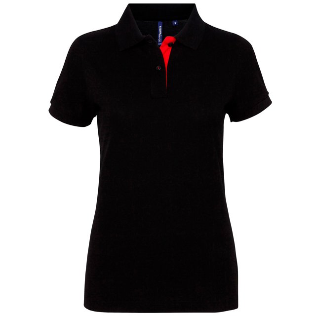 Asquith & Fox Polo Contrasté à Manches Courtes pour Femmes