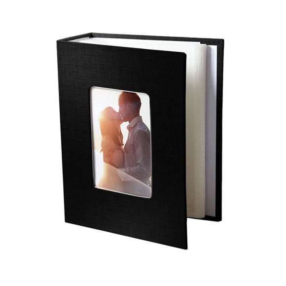 LNGOOR Slip-in Photo Album Linen Cover 50 Pages 100 Pockets 4x6-Inch Wedding Travel Baby Shower Kids Family Anniversary Picture Collection Book