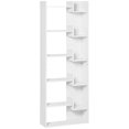 thumbnail image 1 of HOMCOM 6-Shelf Closed Back Wood Bookshelf Storage Shelves Decor Display, 1 of 10
