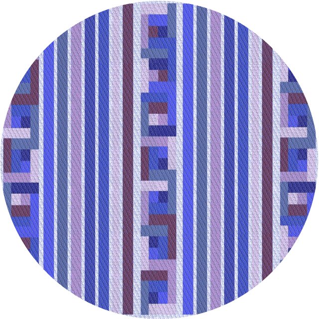 Ahgly Company Tapis de Zone Rond d'Intérieur Lavable à la Machine, Transitionnel, Bleu Bleu Ange, 8 Pieds Rond