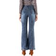 thumbnail image 3 of INSPIRE CHIC Pantalon Long Évasé Vintage Taille Haute Extensible pour Femme Jeans à Boutons Cloche, 3 of 6