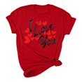 thumbnail image 5 of Pisexur T-shirt de la Saint-Valentin pour Femmes, Imprimé Amour, Manches Courtes, Col Rond, 5 of 5