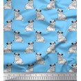thumbnail image 1 of Soimoi Moss Georgette Fabric Pug Dog Printed Fabric 1 Yard 42 Inch Wide, 1 of 3