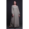 thumbnail image 3 of Bimba Robe Maxi en Georgette de Polyester Pêche Rose à Imprimé Aquarelle pour Femmes à Manches Longues, Taille Élastique - Xxx-Grand, 3 of 5