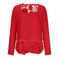 thumbnail image 4 of Timegard Hauts pour Femmes en Dentelle à Encolure Carrée à Manches Longues Blouse Unie d'Automne Chic Décontractée Tunique, 4 of 6
