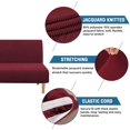 thumbnail image 2 of Armless Futon Cover Stretch Sofa Bed Slipcover Protector Elastic Feature Rich Textured High Spandex Small Checks Jacquard Fabric Futon Cover, Machine Washable, 2 of 7