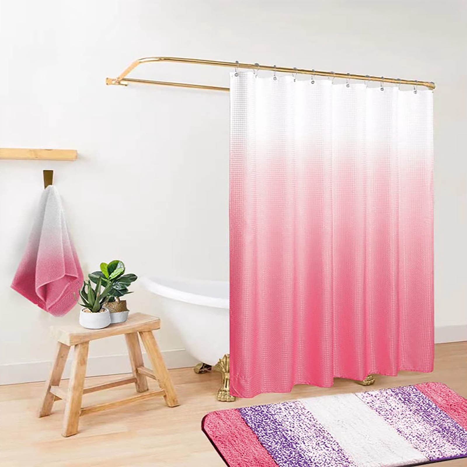 Shower Curtain, Shower Curtains for Bathroom, Fabric Shower Curtain - Waffle Textured Heavy Duty Thick Fabric Shower Curtains for Bathroom, 70.87x70.87"