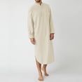 thumbnail image 1 of LSLJS Men's LeisureLong Sleeve Button Long Shirt Middle Ethnic Style Casual Youth Robe, Robes Gifts for Men, 1 of 9