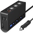 thumbnail image 4 of Car Lighter Socket 3 Ways Fast Charging Lighter Splitter with 4 USB Port  Car Charger Adapter Splitter for Car Truck SUV, 4 of 10
