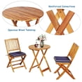 thumbnail image 3 of Pemberly Row 3PCS Patio Folding Bistro Set Cushioned Chair Conversation Blue, 3 of 8