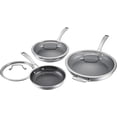 thumbnail image 1 of Cuisinart FusionPlus™ 6‑Piece Stainless Steel Non‑Stick Fry Pan Set, 8", 10", 12" Skillets with Lids, PFAS‑Free, Induction Ready Cookware (FPS‑6SSCRC), 1 of 10