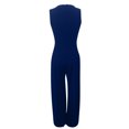 thumbnail image 5 of Pompotops Combinaison Pyjama à Col Licou Unie pour Femmes, Décontractée, Pantalon à Jambe Grand, 5 of 5